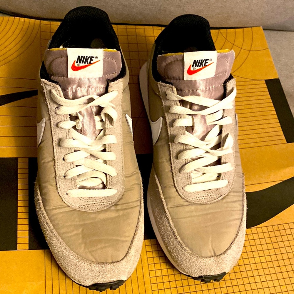 Nike Taupe and White Athletic Shoes
